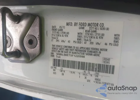 2015 Ford Transit Connect Xl из США, поврежденный, VIN NM0LS6E7XF1220598